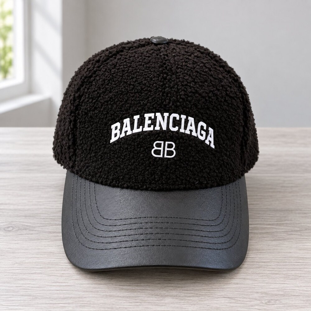Balenciaga Black Teddy Leather Cap
